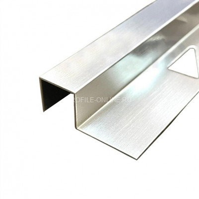 П-образный профиль закладной 10х10 мм из нержавеющей стали SS 304 FSBP017-10 S S.S.304 сатинированный 2.7 м