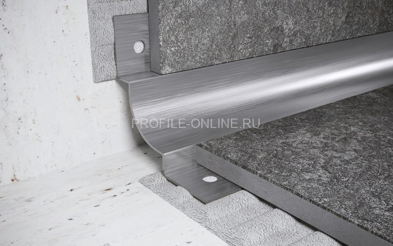 Нержавеющий профиль стальной для внутренних углов закладной округлый 8 мм FWM 8 S сатинированная сталь 270 см