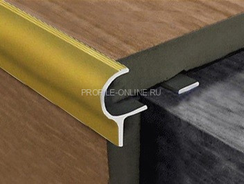 Алюминиевый профиль F-образный 10 мм с рифлением округлый PV50-12 песок матовый 2,7 м