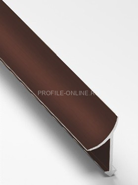 Алюминиевый внутренний угол для плитки закладной 10 мм PV30-38 темно-коричневый Ral 8017 2,7 м