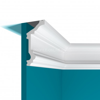 Потолочный плинтус Перфект Плюс P91 белый из ударопрочного полимера 55х120 мм 200 см