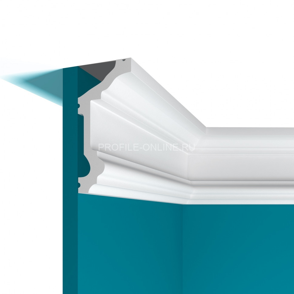 Потолочный плинтус Перфект Плюс P91 белый из ударопрочного полимера 55х120 мм 200 см