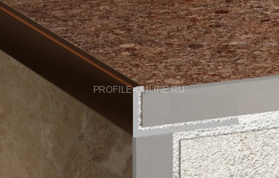 Алюминиевый L-профиль 6 мм ПО-Г6 бронза глянец 2,7 м