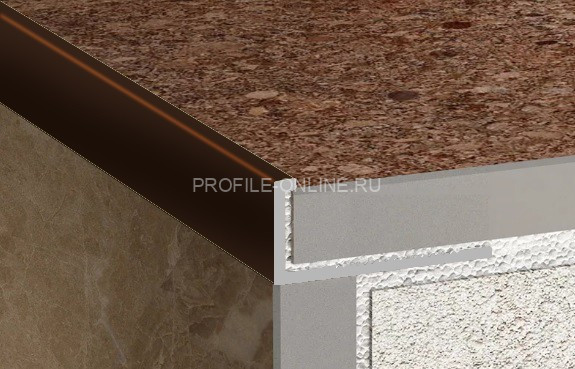 Алюминиевый L-профиль 6 мм ПО-Г6 бронза глянец 2,7 м