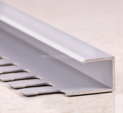Алюминиевый П-профиль окантовочный 9 мм ПО-П9 серебро глянец 2,7 м