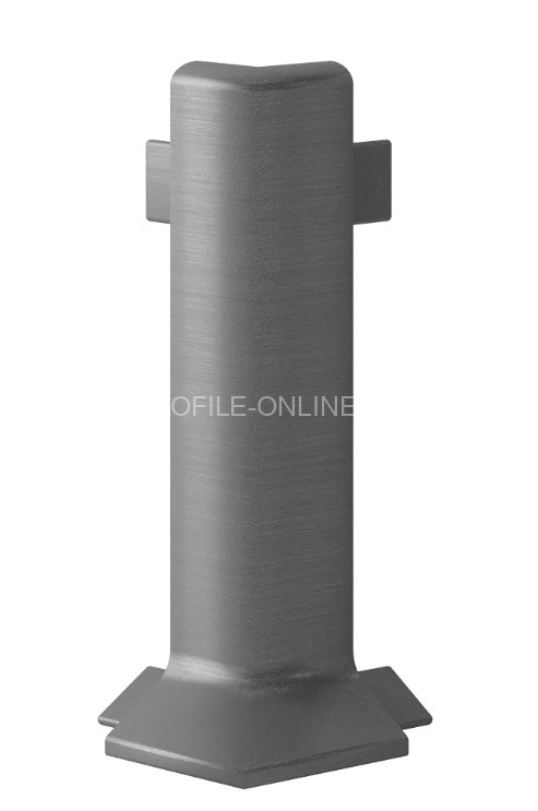 Угол 10х80 мм наружный алюминиевый для плинтуса Laconistiq Adhesive 80 серебро