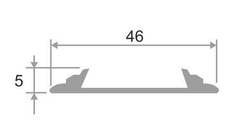 Противоскользящий порог алюминиевый с резиной 46 мм ПО-46 серебро матовое-коричневый 2,7 м
