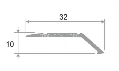 Алюминиевый порог разноуровневый 32х10 мм ПО-32х10 бронза матовая 2,7 м