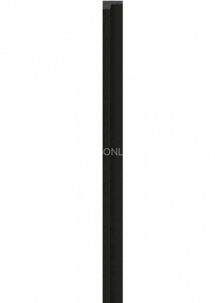 Левая планка-рейка для стеновой реечной панели VOX LINERIO S-LINE черная 2650х28х12 мм
