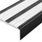 Алюминиевый противоскользящий угловой порог 70х22 мм с резиновыми вставками АУ-70-Антик серебро-белый 3 м
