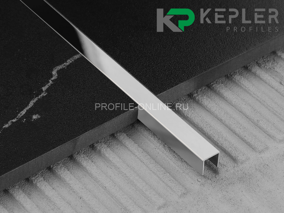 П-образный профиль 10х8 мм из нержавеющей стали SS 304 FSUP08-P S.S.304 полированный 2.7 м