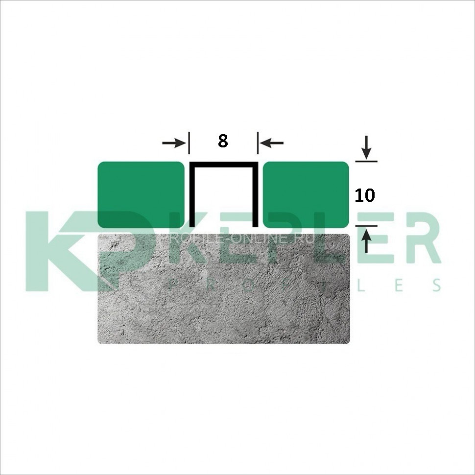 П-образный профиль 10х8 мм из нержавеющей стали SS 304 FSUP08-P S.S.304 полированный 2.7 м