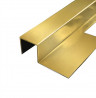 П-образный профиль закладной 10х10 мм из нержавеющей стали SS 304 FSBP017-10 GP S.S.304 золото полированное 2.7 м