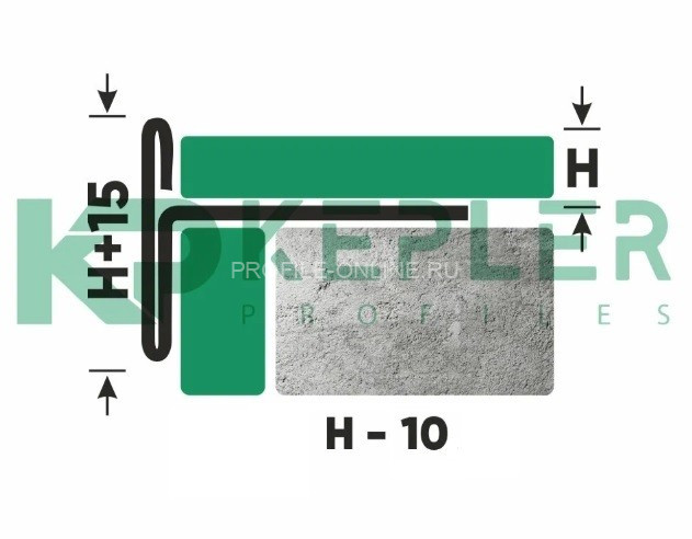 Т-профиль из нержавеющей стали закладной торцевой 10 мм FFT 10 GP золото полированное 270 см