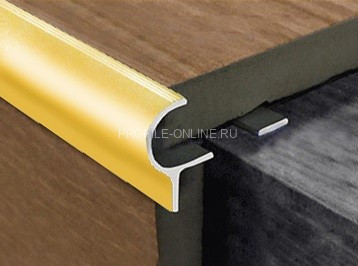 Алюминиевый профиль F-образный 10 мм с рифлением округлый PV50-13 песок блестящий 2,7 м