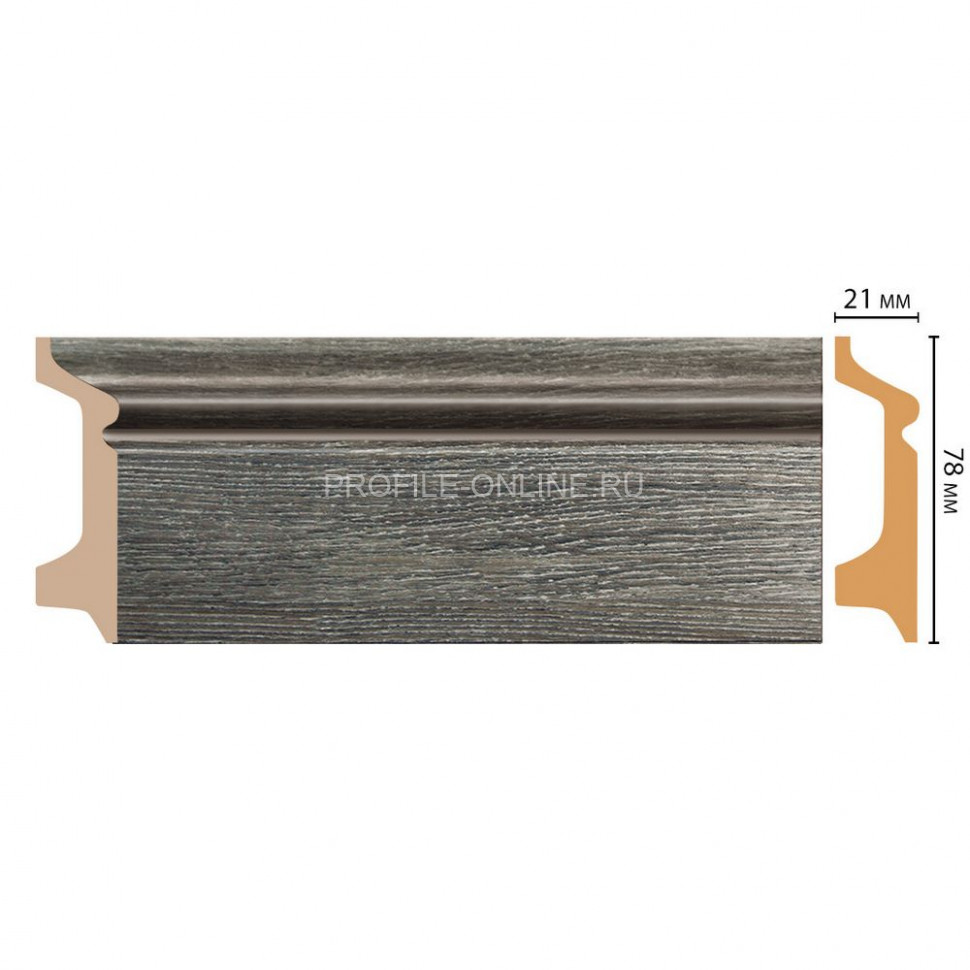 Напольный плинтус DECOMASTER D122-87 ДМ (78x21x2400) Дуб Титан, ударопрочный полимер