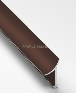 Алюминиевый внутренний угол для плитки закладной 10 мм PV30-39 коричневый Ral 8011 2,7 м