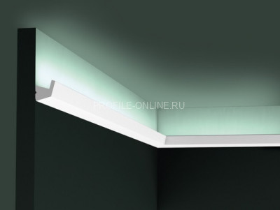 Гибкий потолочный плинтус для скрытой LED подсветки Orac Decor Duropolymer CX189F белого цвета из полистирола 27х27 мм 200 см