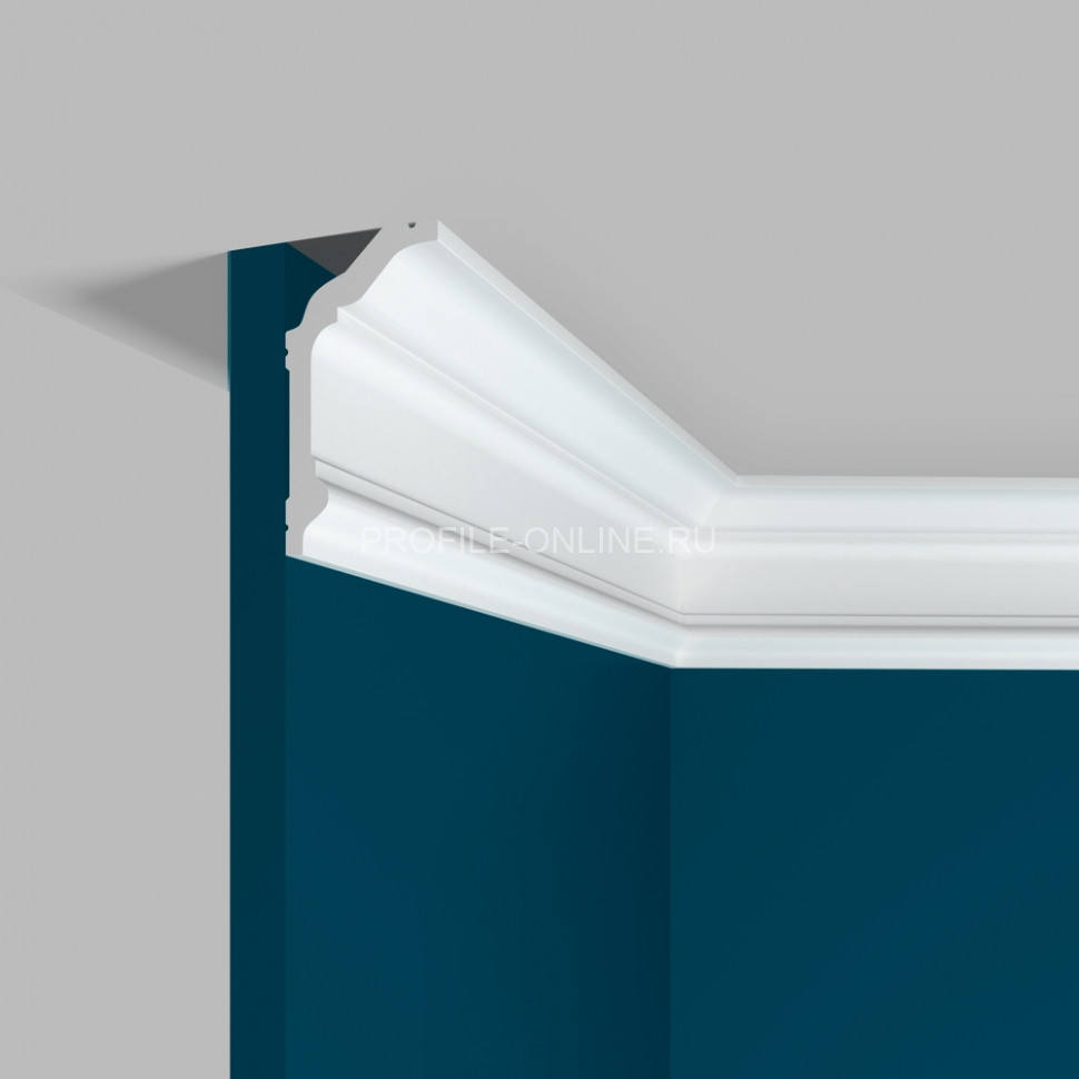 Потолочный плинтус Перфект Плюс P92 M белый из ударопрочного полимера 43х80 мм 200 см