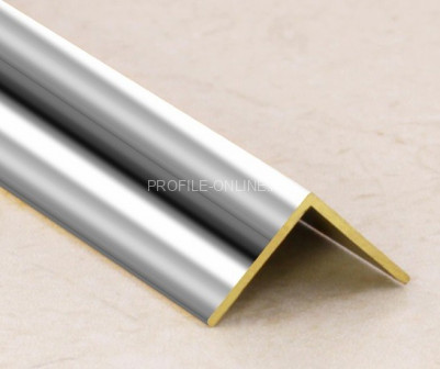 Уголок латунный 10х10 мм ЛПН-10х10 хром полированный 2,7 м