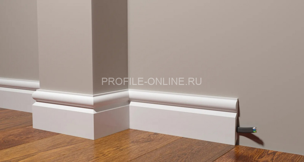 Напольный плинтус 100х14 мм Decor-Dizayn DD137 полистирол белый, под покраску 2 м