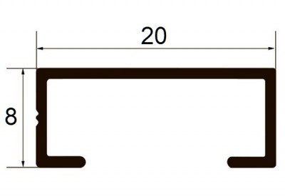 Алюминиевый П-образный профиль 8х20 Б-4 золото люкс браш 3 м
