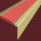 Алюминиевый угловой противоскользящий порог с резиновой вставкой 20х38 мм АУ-38-Анод золото-красный 2,7 м