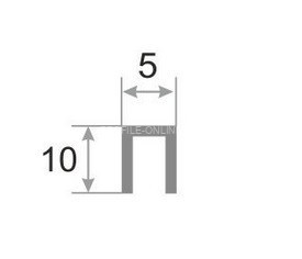 П-образный профиль нержавеющая сталь 10х5 Kepler Profiles FSUP05-BS черный сатинированный 2,7 м