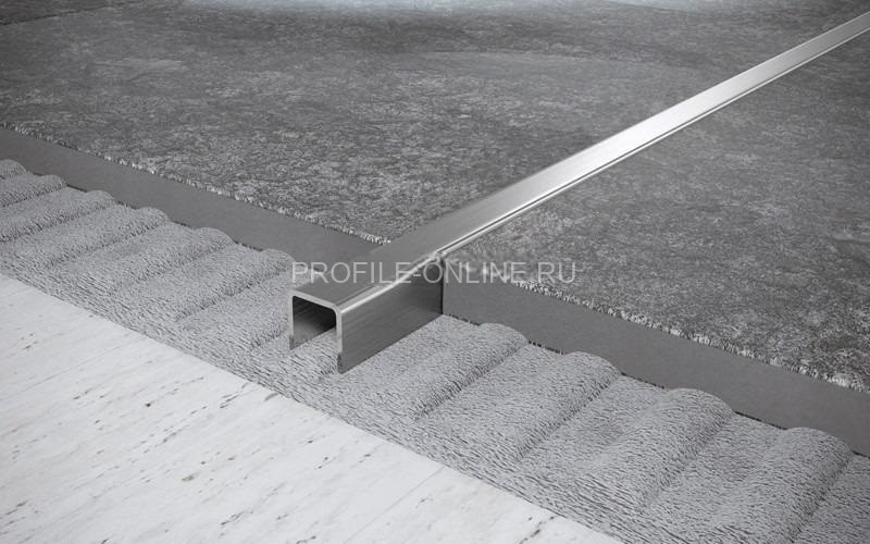 П-образный профиль 10х8 мм из нержавеющей стали SS 304 FSUP08-S S.S.304 сатинированный 2.7 м