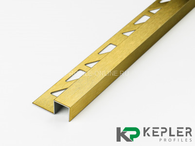 П-образный профиль закладной 10х10 мм из нержавеющей стали SS 304 FSBP017-10 GS S.S.304 золото сатинированное 2.7 м