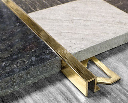 Латунный П-профиль закладной CU 100 OS 10 шлифованный 2,7м