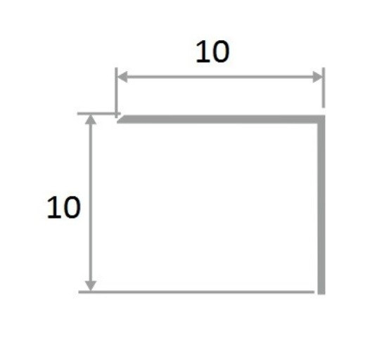 Латунный уголок равнополочный 10х10 PА 10 OA антик 2,7м