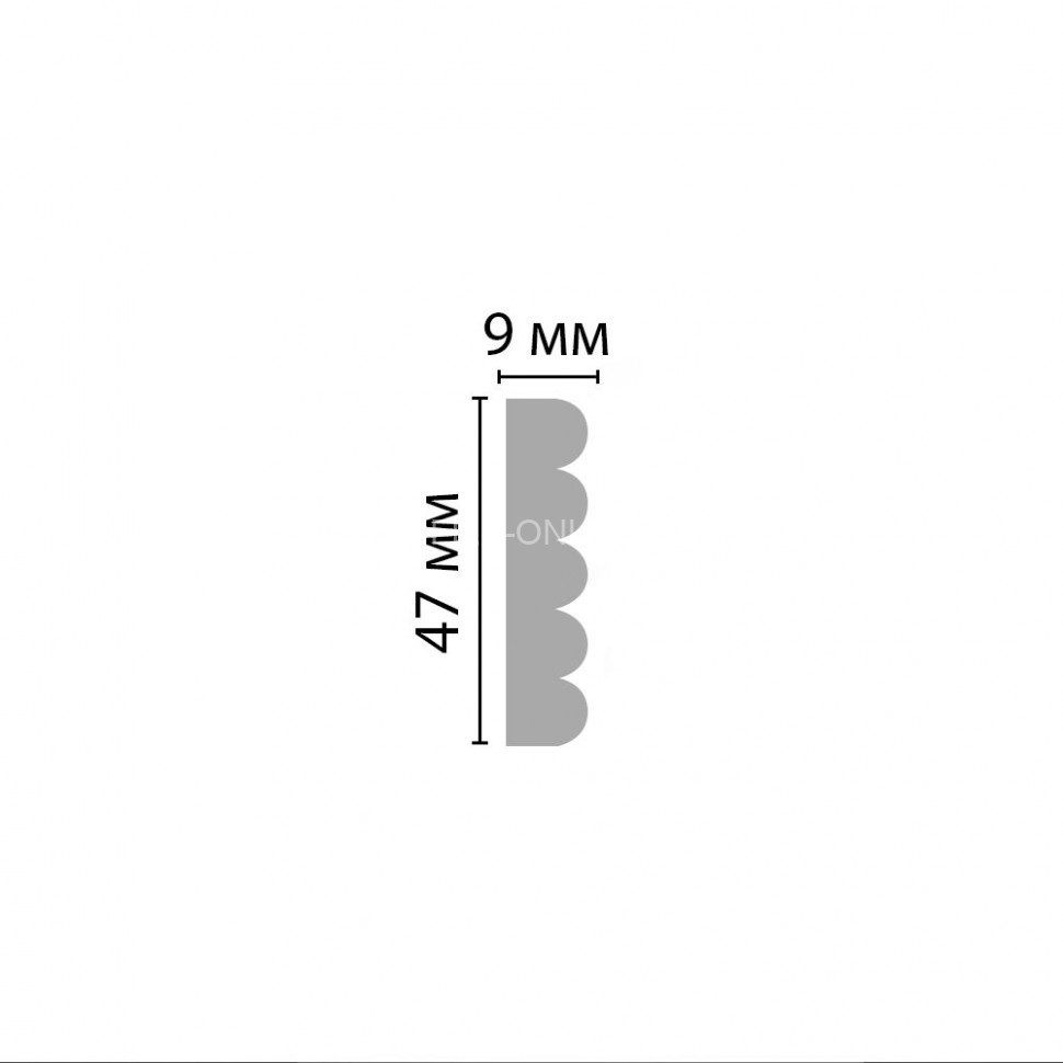 Молдинг гладкий DECOMASTER 97607 (47x9x2400) из полиуретана, белый под покраску