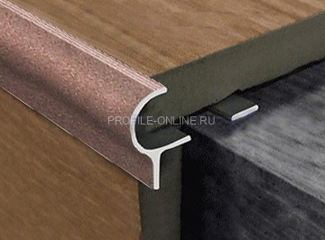 Алюминиевый профиль F-образный 10 мм с рифлением округлый PV50-14 розовый матовый 2,7 м