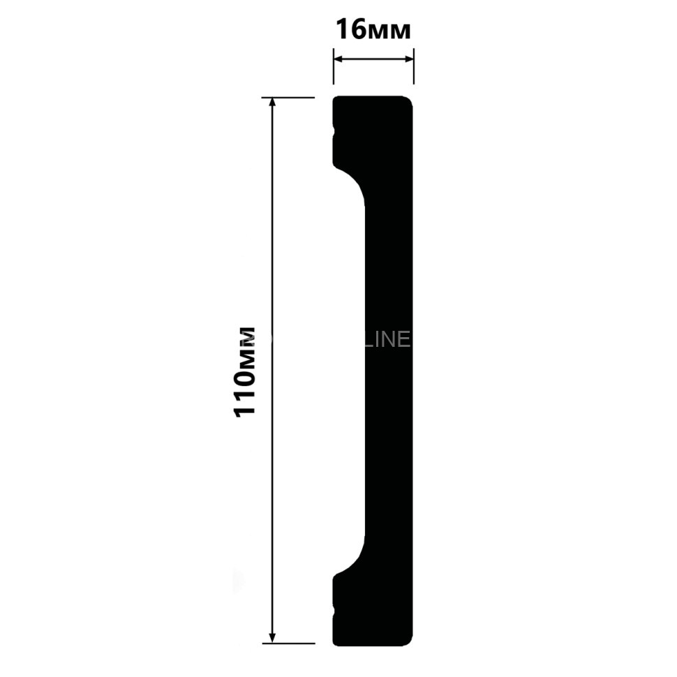 Напольный плинтус 16х110 мм HiWood B110V1 белый 200 см