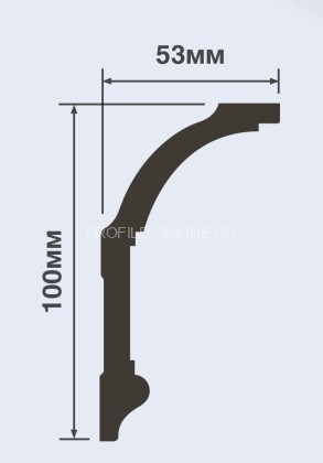 Потолочный плинтус под светодиодную ленту 53х100 мм HiWood A100 белый 200 см