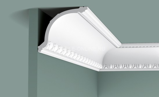 Потолочный плинтус Orac Decor Purotouch C216 белого цвета из полиуретана 116х133 мм 200 см