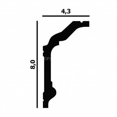 Потолочный плинтус Перфект Плюс P92 белый из ударопрочного полимера 43х80 мм 200 см