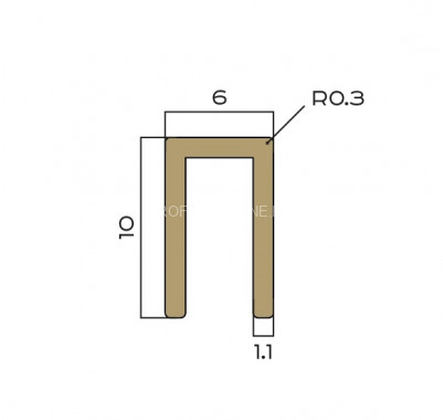 Латунный П-образный профиль 6х10 мм NEEXY PVL85-04 ANTBL антик бронза светлая 2.7м
