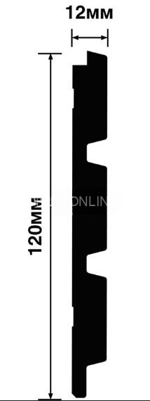 Отделочная стеновая декоративная панель с 3D эффектом Hiwood LV124 BK114K декорированная 120х12 мм из фитополимера 2,7 м