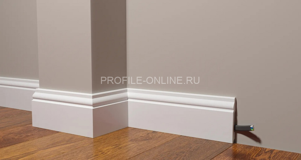 Напольный плинтус 99х14 мм Decor-Dizayn DD15 полистирол белый, под покраску 2 м