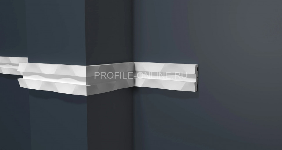 Декоративный молдинг 32.8х10 мм Decor-Dizayn DD636 полистирол белый, под покраску 2 м