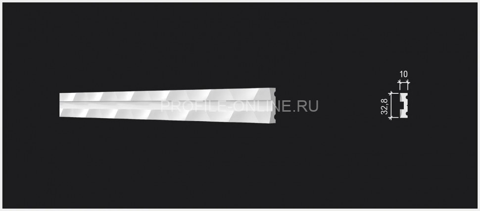 Декоративный молдинг 32.8х10 мм Decor-Dizayn DD636 полистирол белый, под покраску 2 м