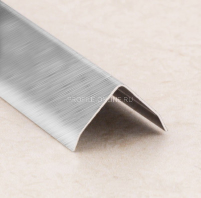Нержавеющий уголок стальной 25х25 SAO12-25W серебро глянец браш 2,7 м