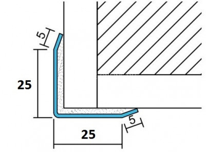 Нержавеющий уголок стальной 25х25 SAO12-25W серебро глянец браш 2,7 м