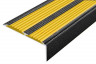 Алюминиевый противоскользящий угловой порог 70х22 мм с резиновыми вставками АУ-70-Антик серебро-желтый 3 м