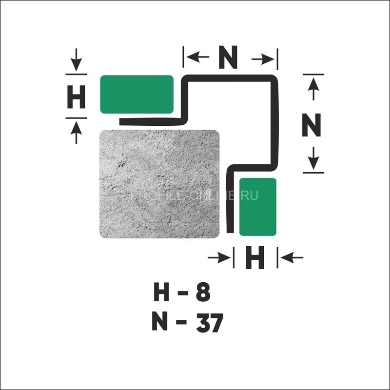 Антивандальный нержавеющий профиль стальной для плитки 8х37 мм FMP 8х37 P полированная сталь 270 см
