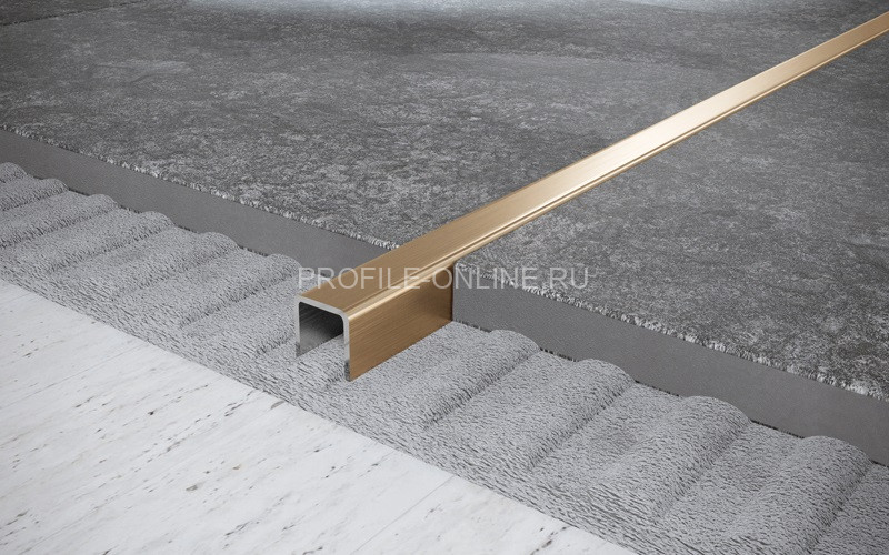 П-образный профиль нержавеющая сталь 10х5 Kepler Profiles FSUP05-GS золото сатинированное 2,7 м