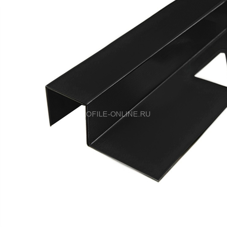 П-образный профиль закладной 10х10 мм из нержавеющей стали SS 304 FSBP017-10 BP S.S.304 черный полированный 2.7 м