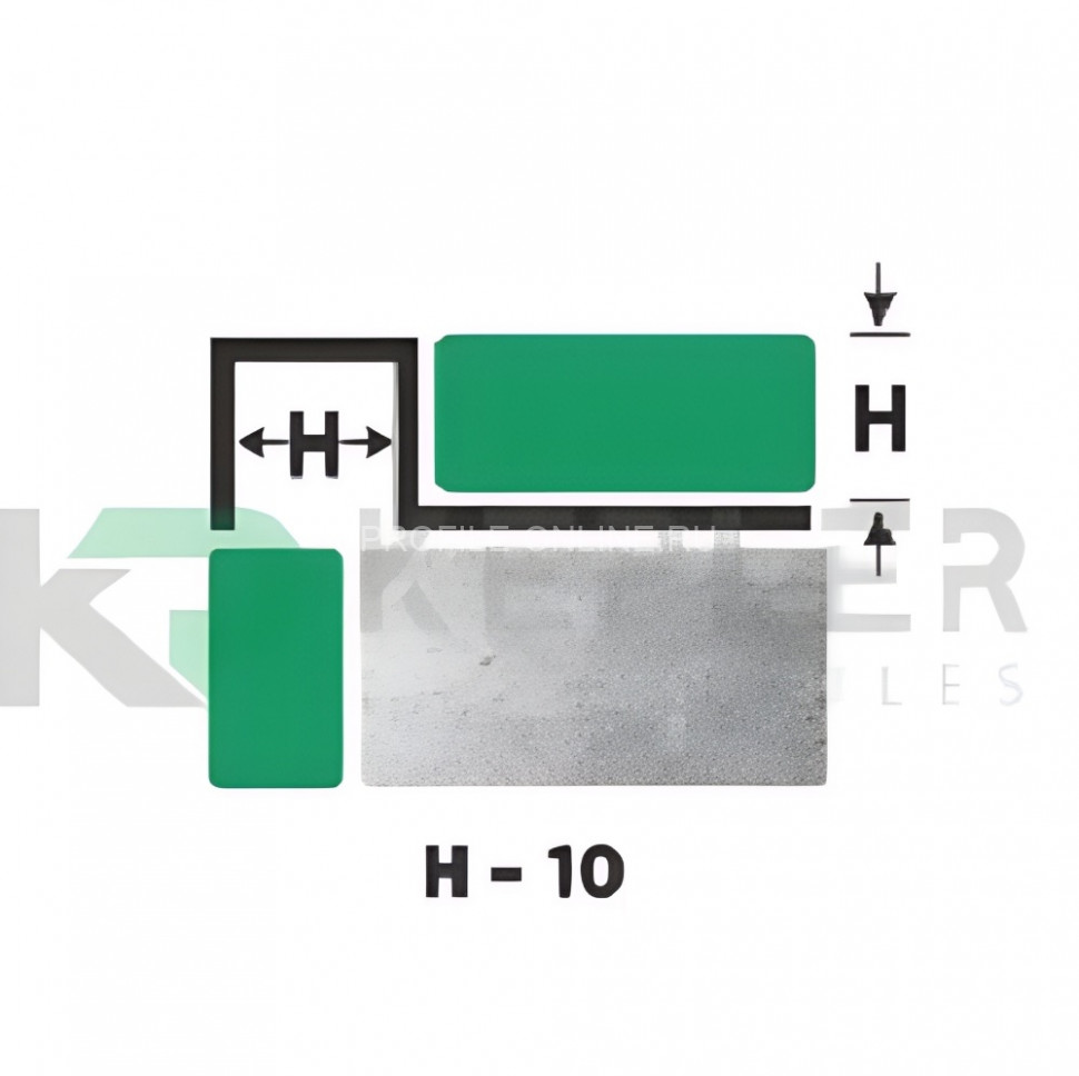 П-образный профиль закладной 10х10 мм из нержавеющей стали SS 304 FSBP017-10 BP S.S.304 черный полированный 2.7 м